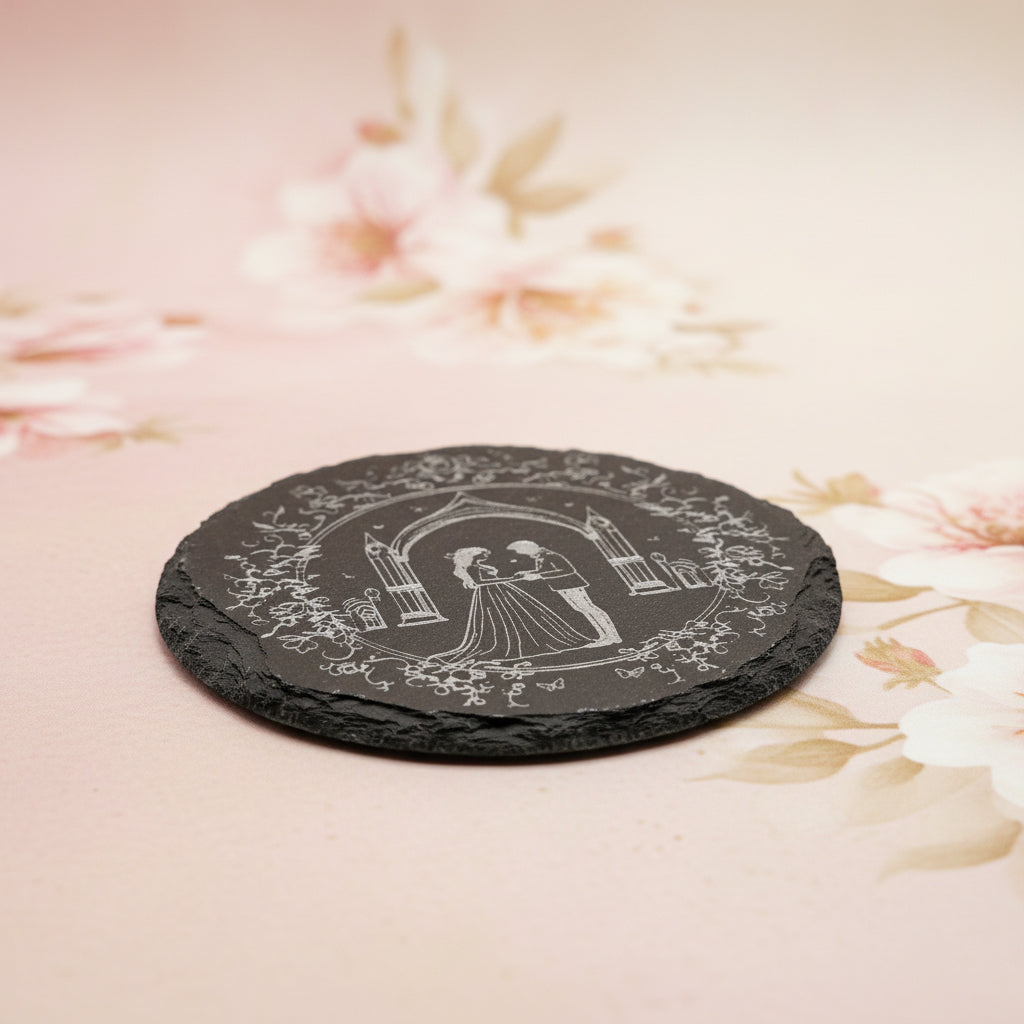 Schiefer Untersetzer Set (6 Stück) – personalisierbar