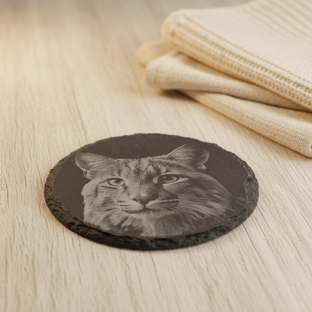 Schiefer Untersetzer Set (6 Stück) – personalisierbar