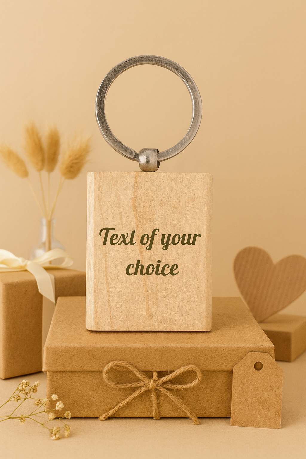 Personalisierbarer Schlüsselanhänger aus Holz