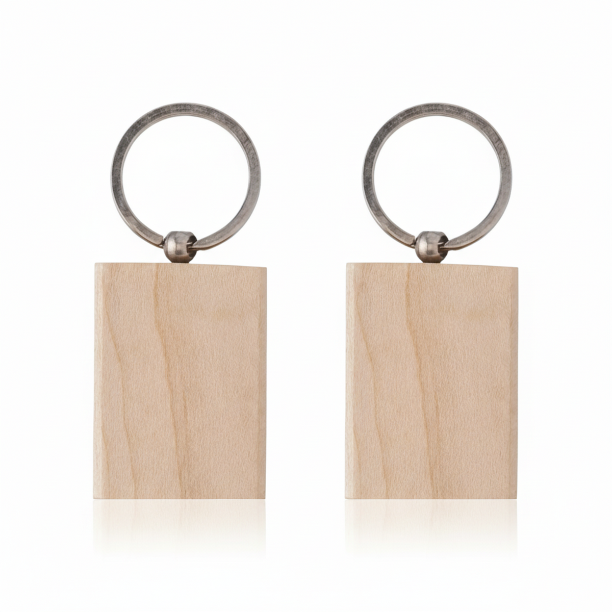 Customizable wooden keychain with personalized text