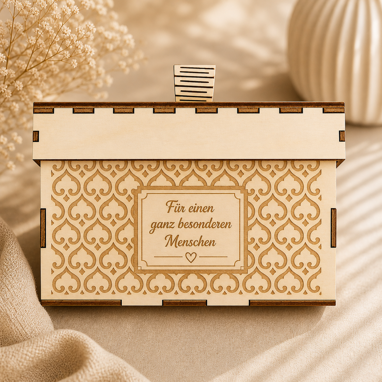 Personalisierte Geschenkverpackung aus Holz