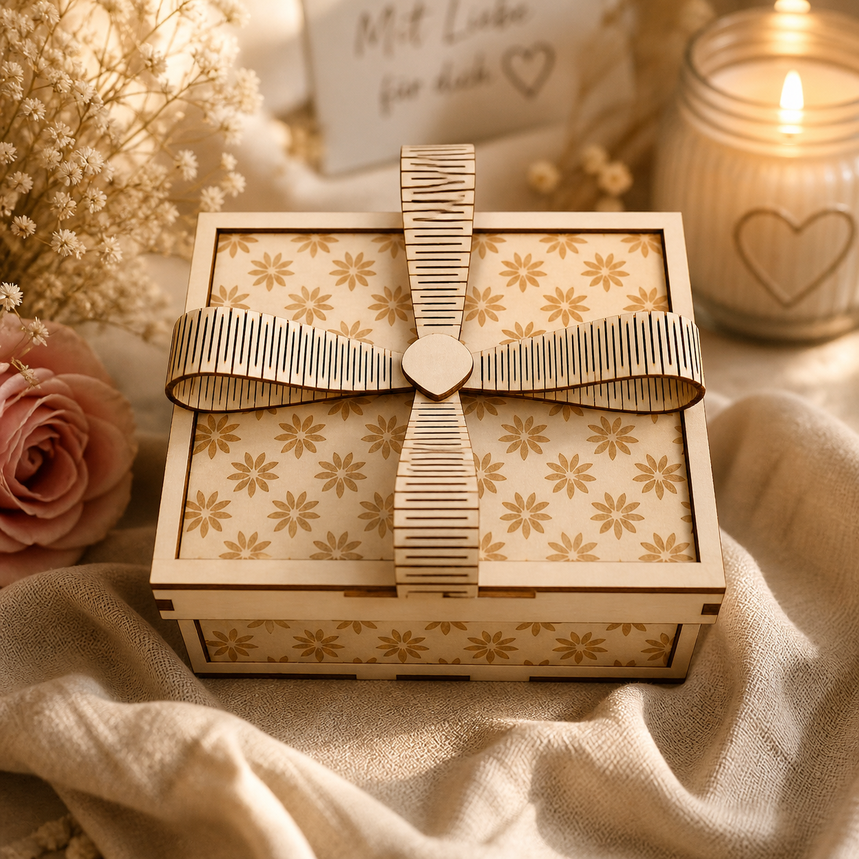 Personalisierte Geschenkverpackung aus Holz