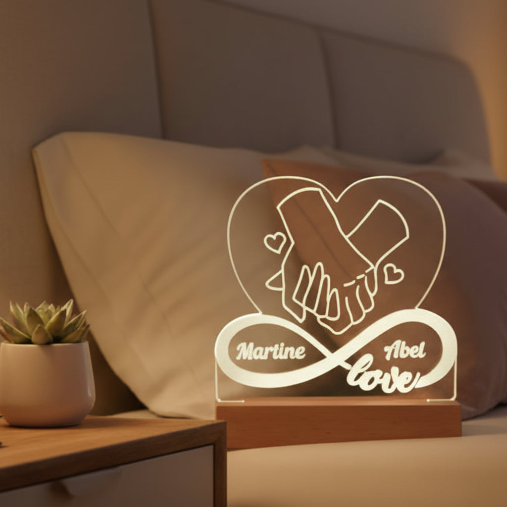 ❤️ Personalisierte LED-Acrylleuchte „Hand in Hand“
