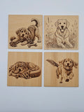 🐶 5-piece bamboo coaster set dogs
